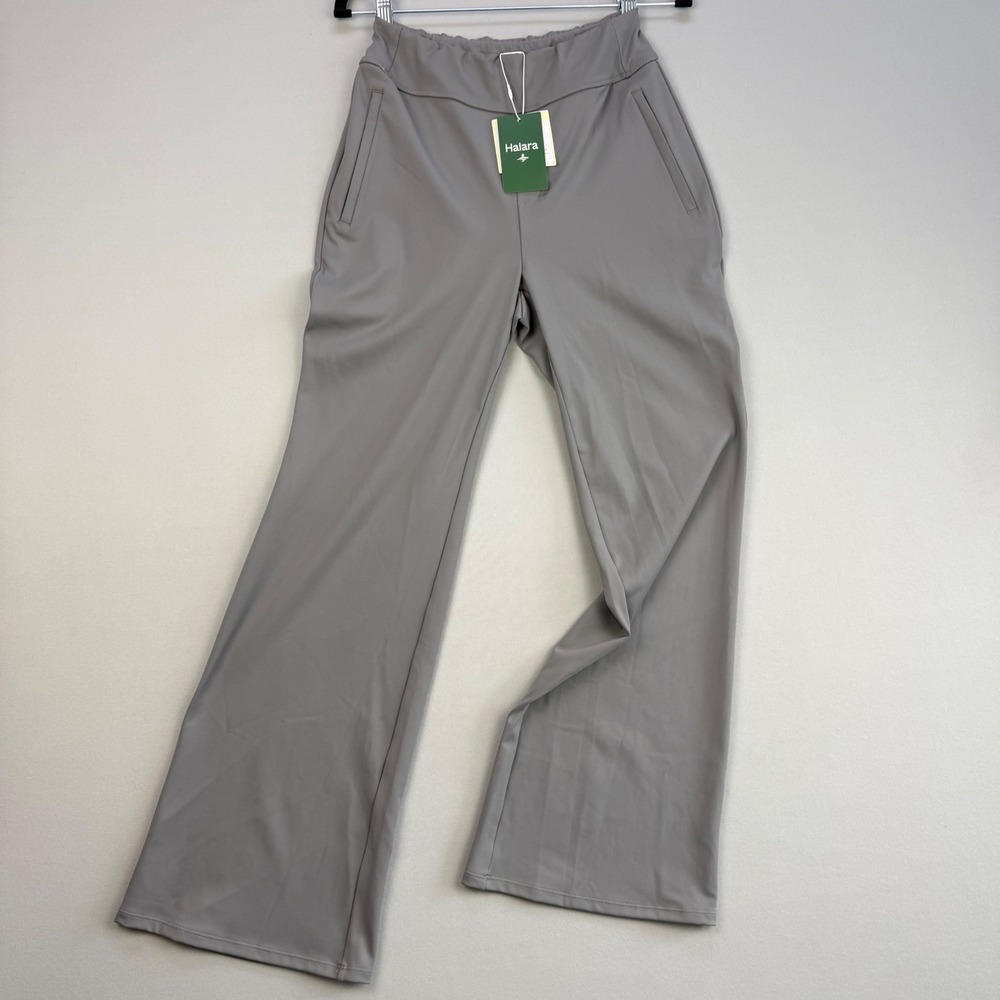 Halara Flex Daystretch Mid Rise Side Zipper Pocket Work Flare Pants Gray Size S